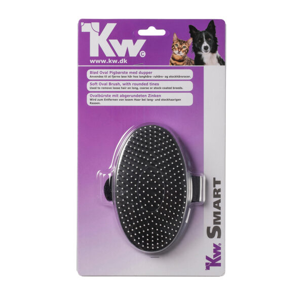 SMART OVAL PIGBØRSTE M/ DUPPER| KW pelspleje | Produkter til kæledyr